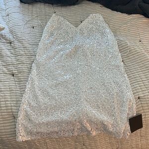 Lulus Force of Fashion White Backless Sequin Mini Dress